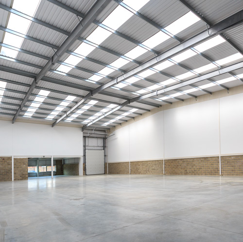 Interior of warehouse trade counter unit to let North Chiswick Business Park